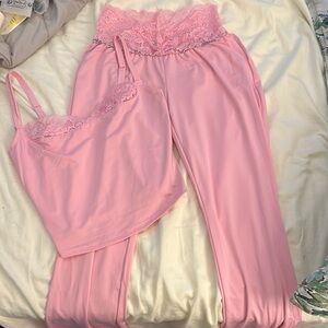 Pink Lace Trim Set